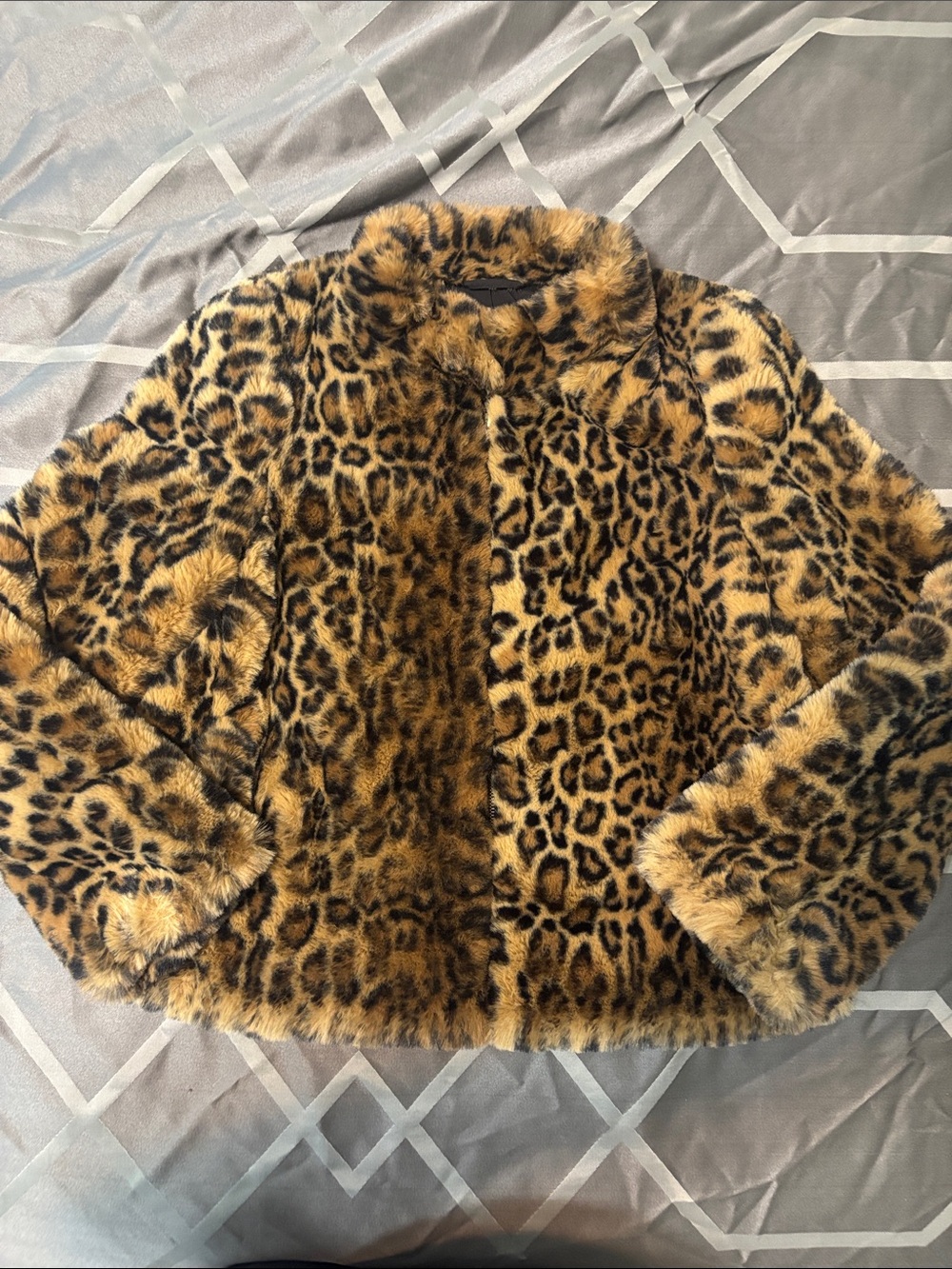 Zara Jacket Faux Fur Leopard Print Size S TRF Collection - Picture 1 of 11